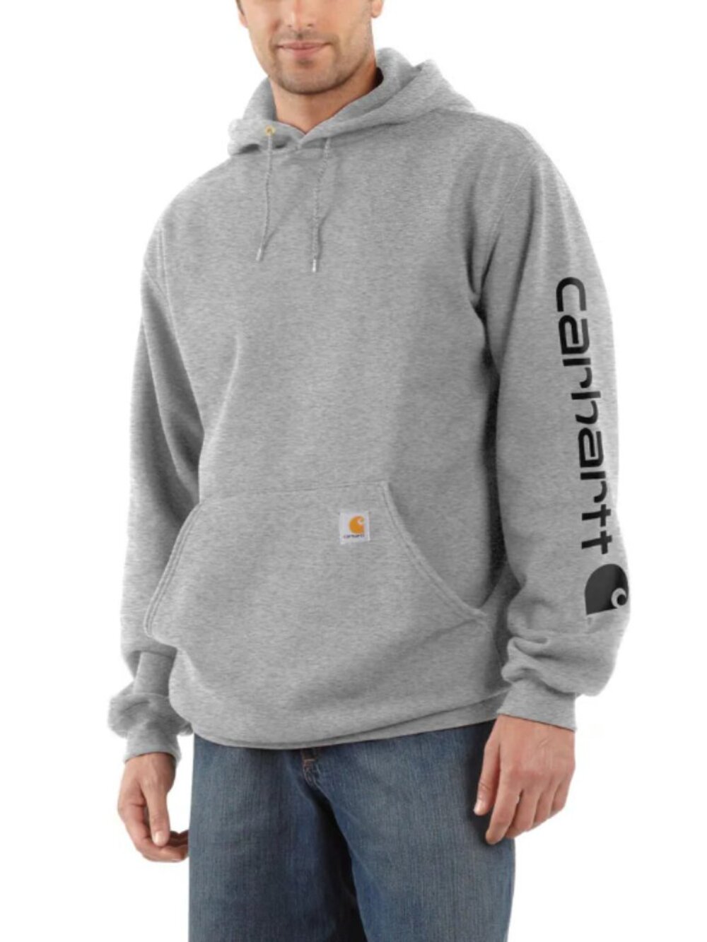 Carhartt Men’s Iconic K288 Logo Sweatshirt in Heather Gray Preowned condition,